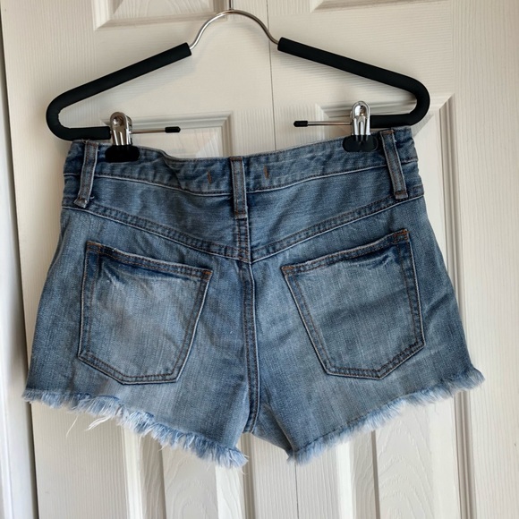 Free People High Rise Raw Hem Jean Shorts - Picture 8 of 14